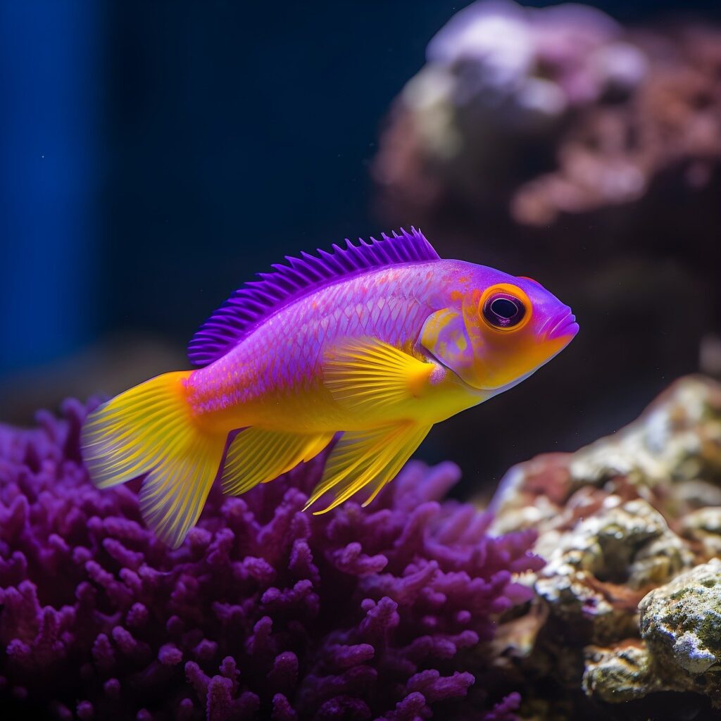 royal gramma basslet, purple fish, nature
